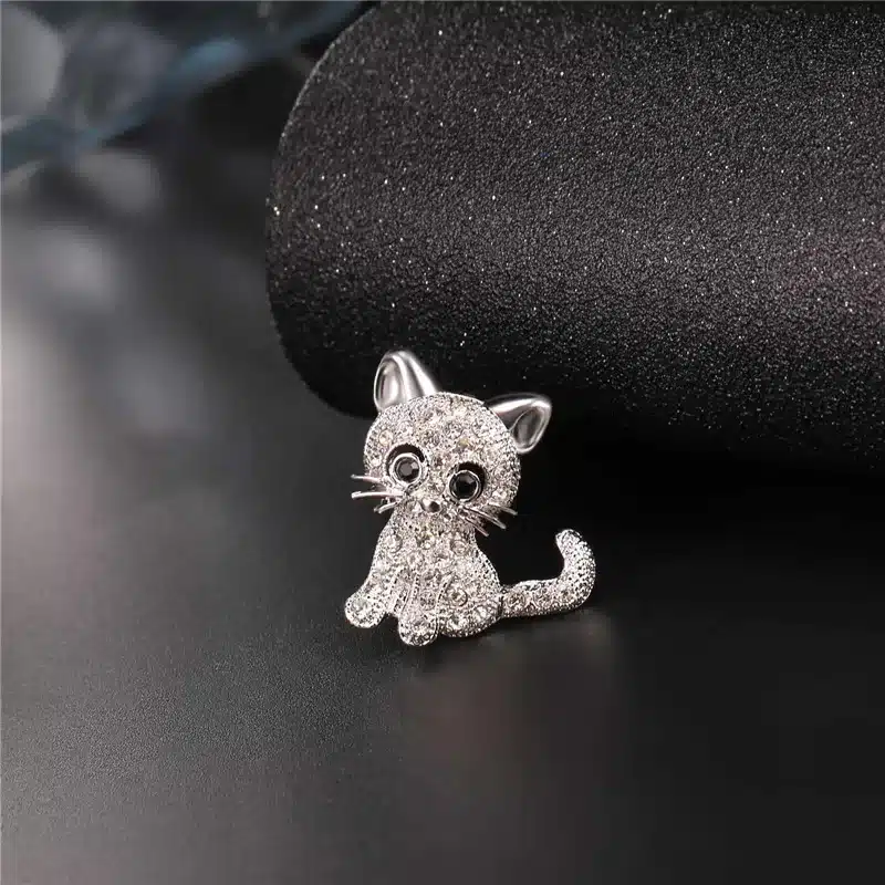 U7 Brand Cute Animal Little Cat Brooch For Women Gift Wholesale Silver/Gold Color Rhinestone Crystal Pin 2017 Hot Jewelry B119 20