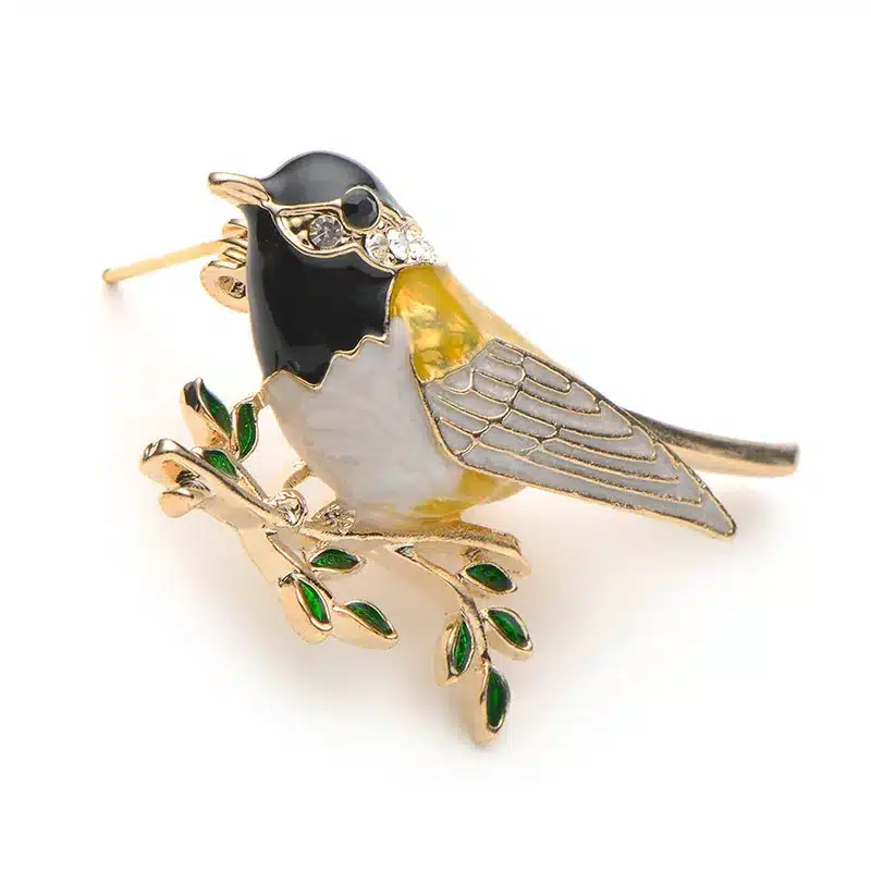 Rhinestone Enamel Oriole Bird Brooches Men Women's Alloy Bird Branch Brooch Pins Suits Dress Banquet Brooch High Quality Gift 11