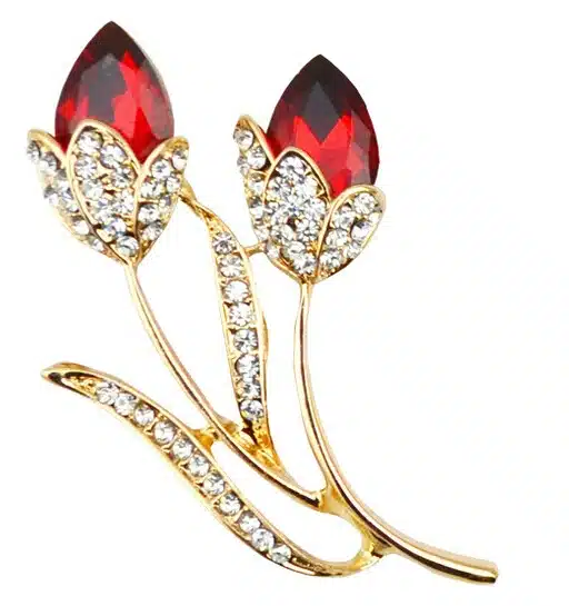 RHao Romantic Purple Crystal Rhinestone Flower Brooches for women and men wedding jewelry Gift Double Flower Brooch broches pins 13