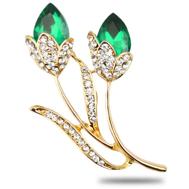 RHao Romantic Purple Crystal Rhinestone Flower Brooches for women and men wedding jewelry Gift Double Flower Brooch broches pins 14