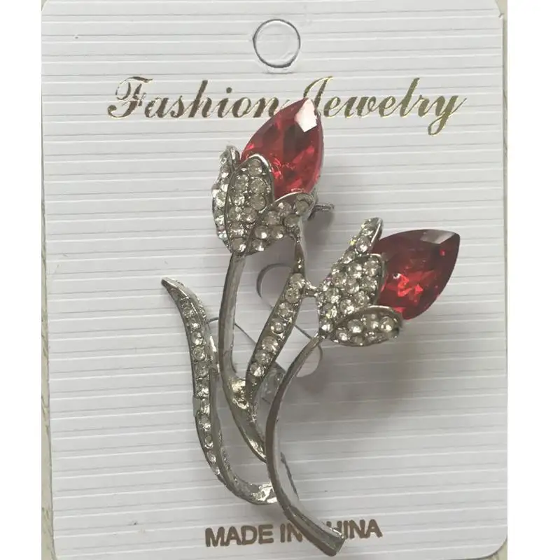 RHao Romantic Purple Crystal Rhinestone Flower Brooches for women and men wedding jewelry Gift Double Flower Brooch broches pins 16