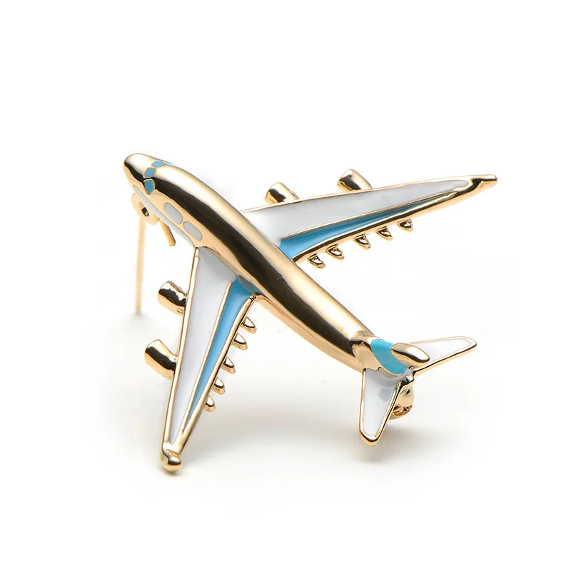 Alloy Airplane Brooch Pins Enamel Red Blue Plane Luxury Brand Brooches For Women Men Costumes Aircraft Brooch 9