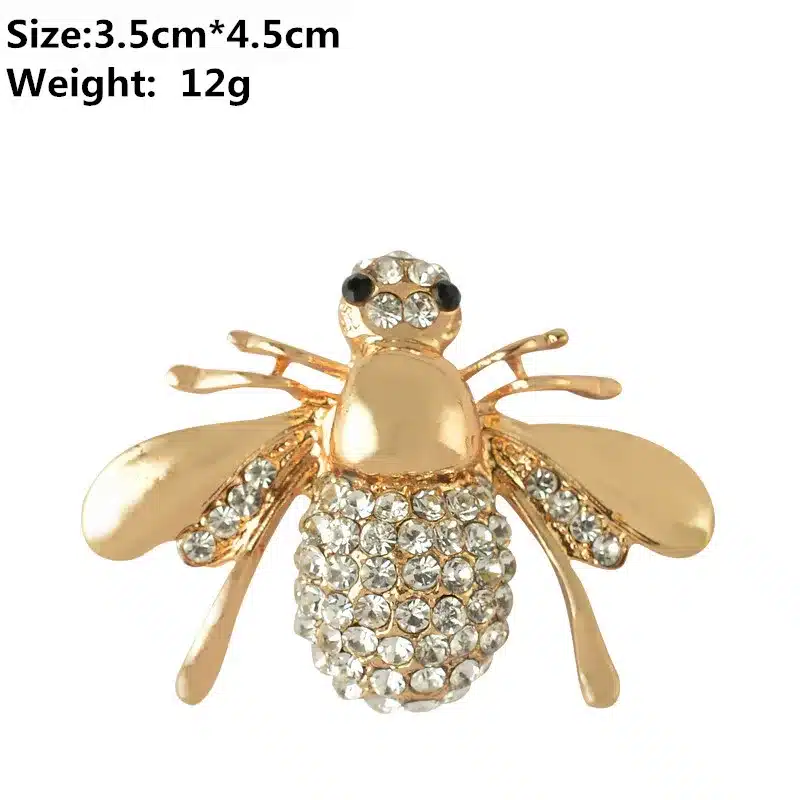 MZC 9 Styles Insect Bee Frog Brooch Pin Female Hijab Pin Snails Beetle Brosh Male Suit Lapel Pin Animal Crystal Strass Brosche 16