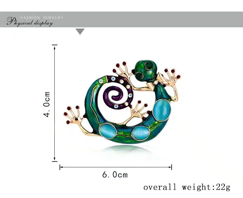 MloveAcc Blue Enamel Lizard Gecko Snake Brooches for Women Corsage Diamante Embellishments Kihen Broach Coroa Relogio Femini 11