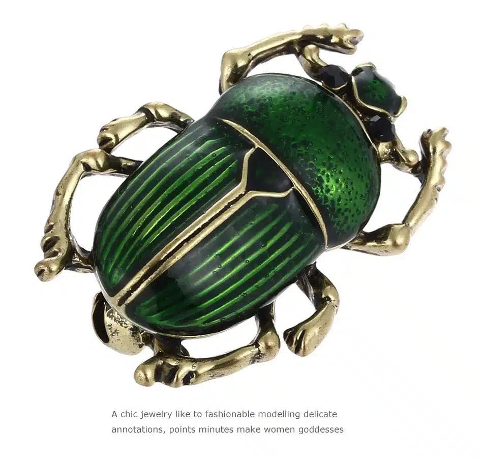 MloveAcc Vintage Jewelry Beetle Brooches for Women Kids Enamel Green Fleur De Lis Animal Insects Brooch For Jewelry Hijab Pins 12
