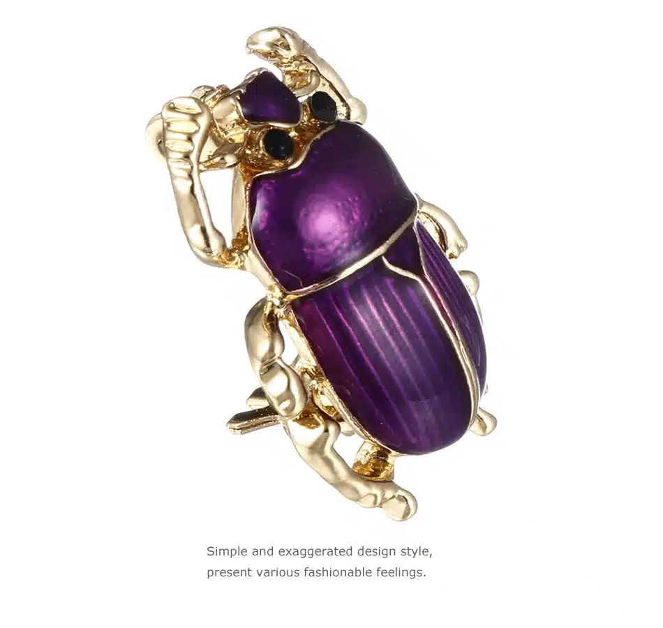 MloveAcc Vintage Jewelry Beetle Brooches for Women Kids Enamel Green Fleur De Lis Animal Insects Brooch For Jewelry Hijab Pins 15