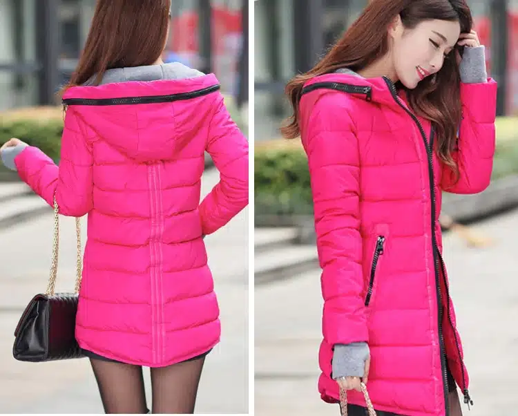 2017 women winter hooded warm coat plus size candy color cotton padded jacket female long parka womens wadded jaqueta feminina 15