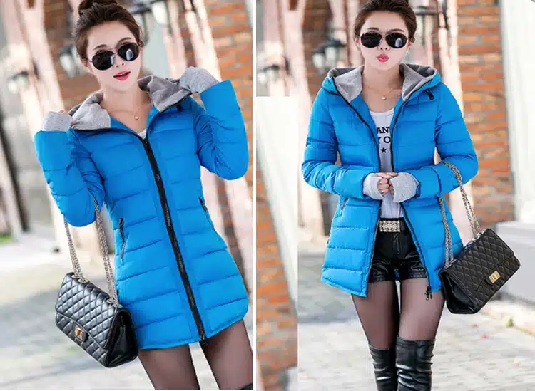 2017 women winter hooded warm coat plus size candy color cotton padded jacket female long parka womens wadded jaqueta feminina 20