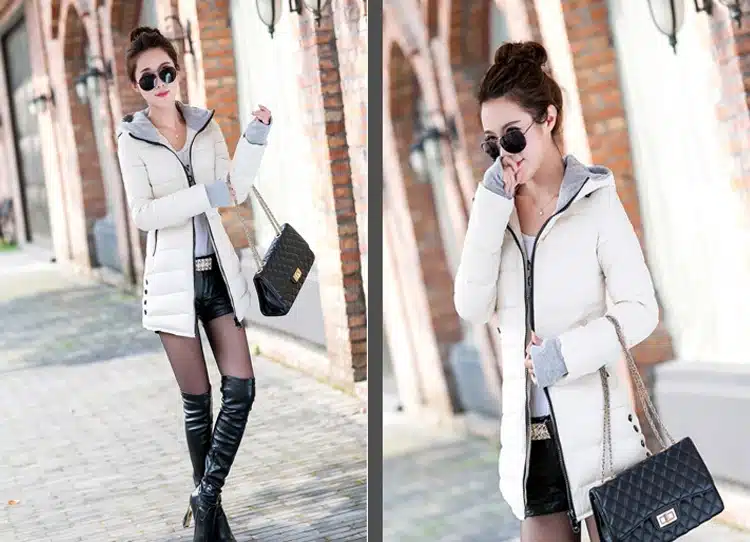 2017 women winter hooded warm coat plus size candy color cotton padded jacket female long parka womens wadded jaqueta feminina 30