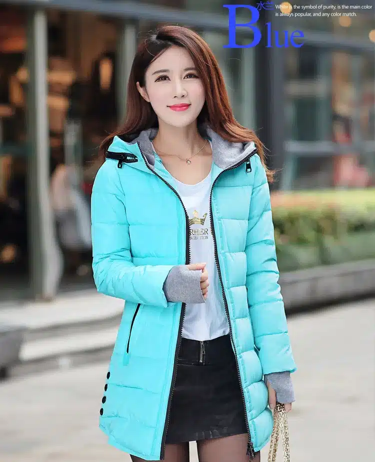 2017 women winter hooded warm coat plus size candy color cotton padded jacket female long parka womens wadded jaqueta feminina 32