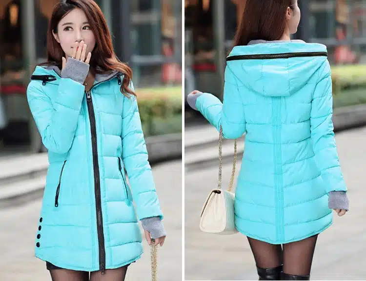 2017 women winter hooded warm coat plus size candy color cotton padded jacket female long parka womens wadded jaqueta feminina 33