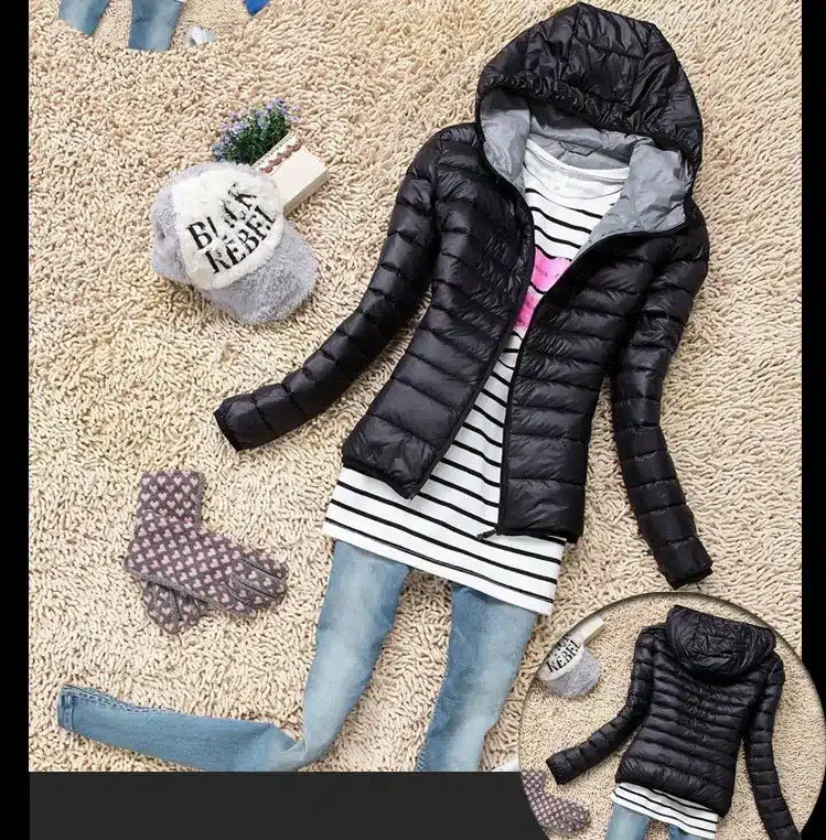 2017 New Brand Autumn Spring Women Basic Jacket Female Slim Zipper Hooded Cotton Coats Casual Black Winter Jackets 24