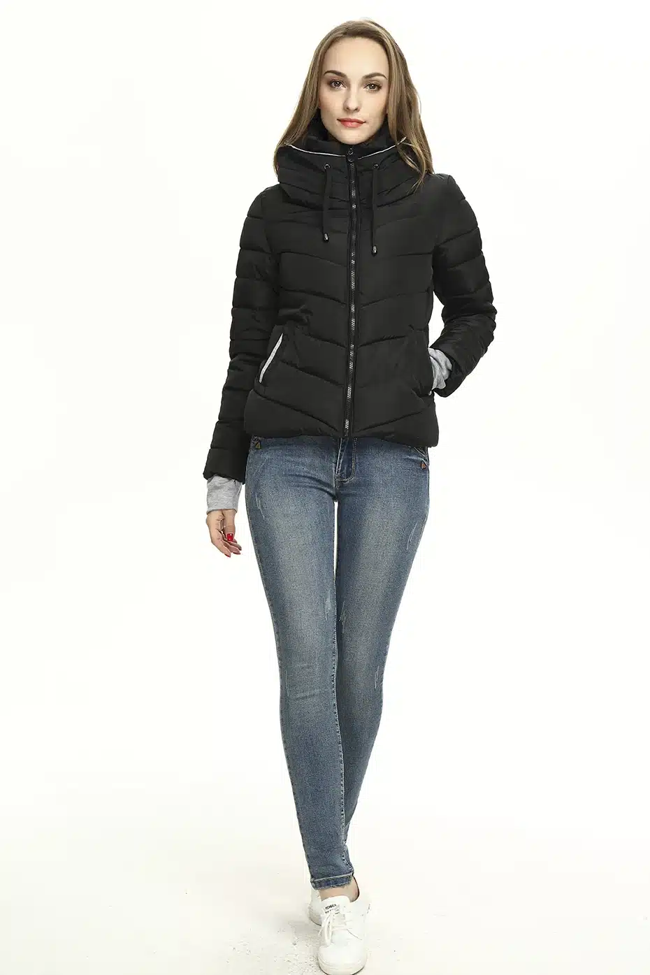 2017 Women Basic Down Top Jacket Plus Size Female Coat Slim Autumn Winter Parkas Collar Outerwear Long Sleeve Casual Jackets 5