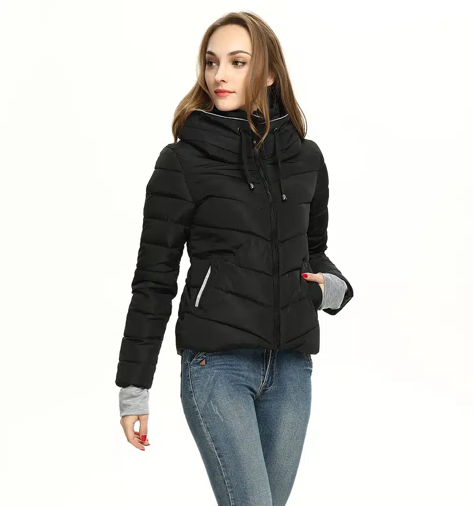 2017 Women Basic Down Top Jacket Plus Size Female Coat Slim Autumn Winter Parkas Collar Outerwear Long Sleeve Casual Jackets 8
