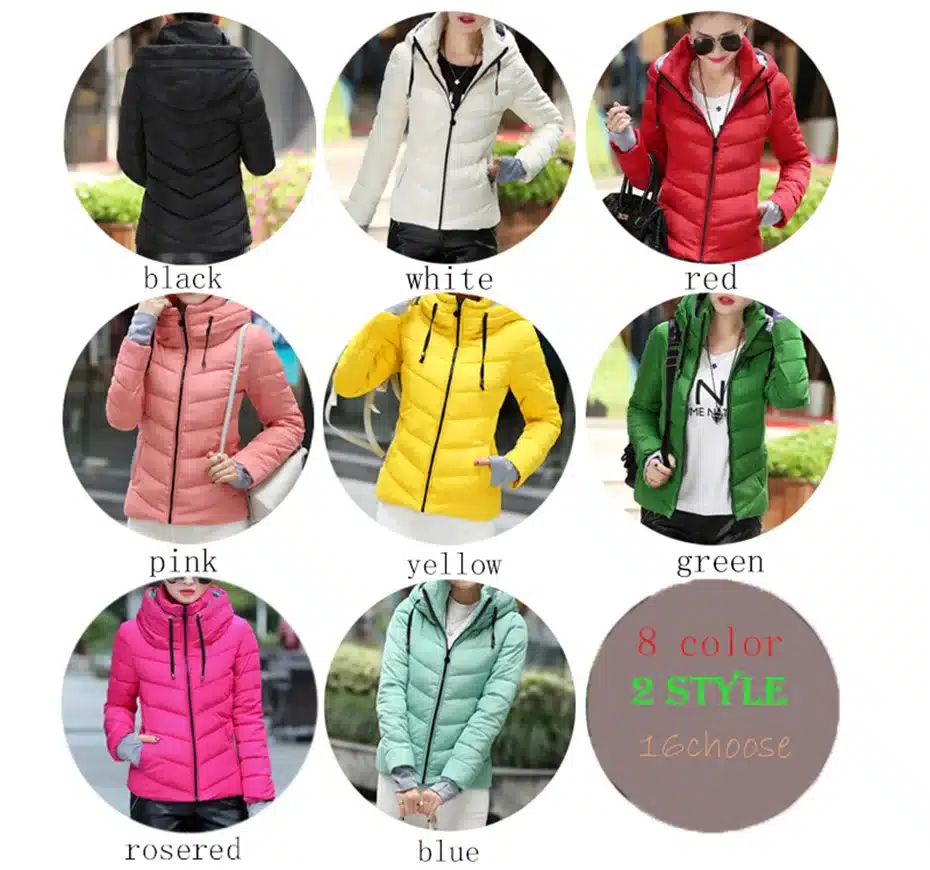 2017 Women Basic Down Top Jacket Plus Size Female Coat Slim Autumn Winter Parkas Collar Outerwear Long Sleeve Casual Jackets 11