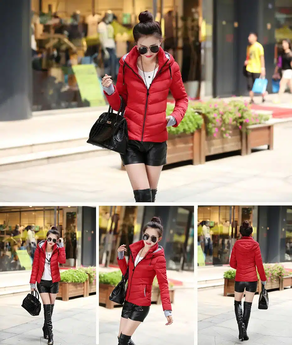 2017 Women Basic Down Top Jacket Plus Size Female Coat Slim Autumn Winter Parkas Collar Outerwear Long Sleeve Casual Jackets 12
