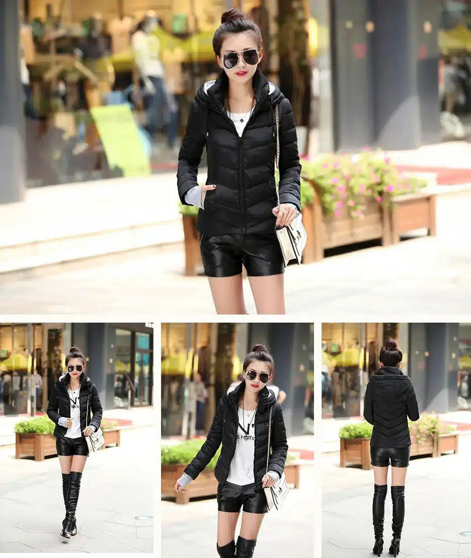 2017 Women Basic Down Top Jacket Plus Size Female Coat Slim Autumn Winter Parkas Collar Outerwear Long Sleeve Casual Jackets 13