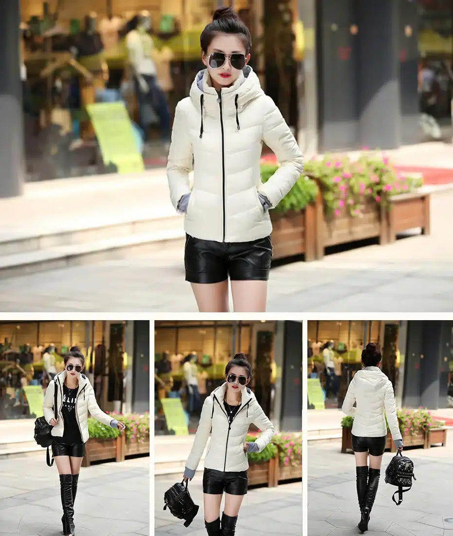 2017 Women Basic Down Top Jacket Plus Size Female Coat Slim Autumn Winter Parkas Collar Outerwear Long Sleeve Casual Jackets 14