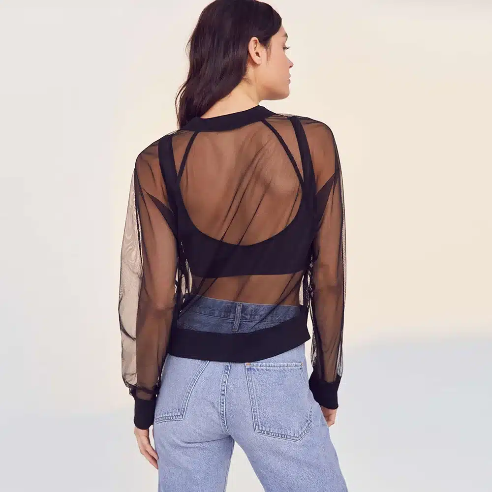 HYH HAOYIHUI Sexy Transparent Mesh Sheer Jackets 2017 Summer Thin Long Sleeve Brief Outwears Women Coat Zipper Beachwear Coats 10