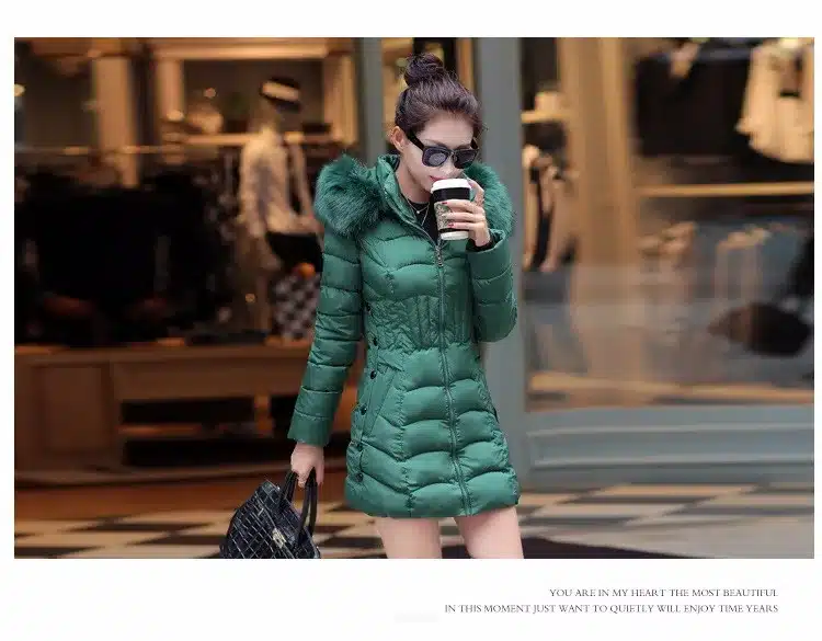 Sale 4XL Fur Hooded Female Winter Down Jacket Cotton Slim Overcoat Elegant Casual Long Sleeve Women Coat Park 2017 Big Plus Size 20