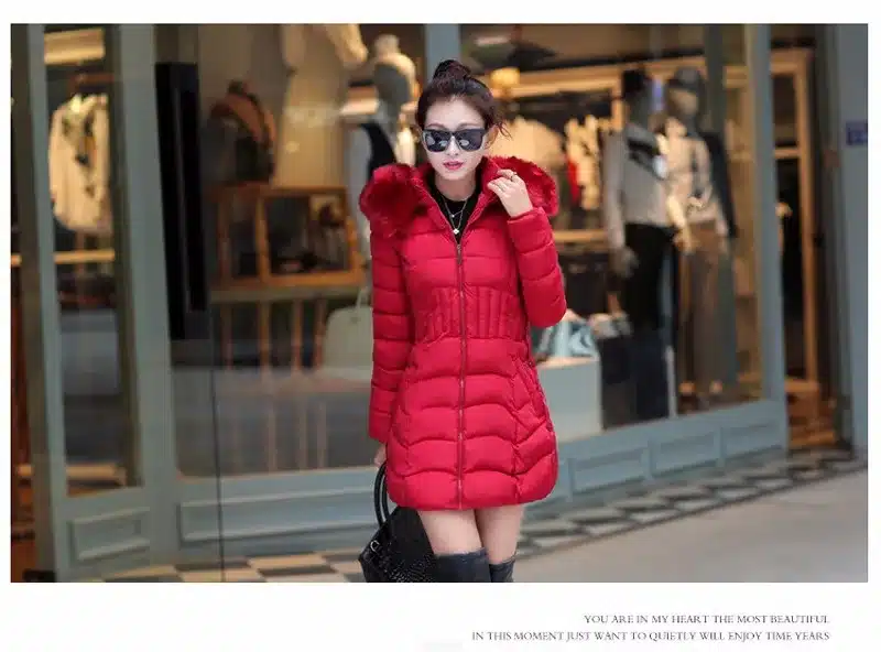 Sale 4XL Fur Hooded Female Winter Down Jacket Cotton Slim Overcoat Elegant Casual Long Sleeve Women Coat Park 2017 Big Plus Size 25