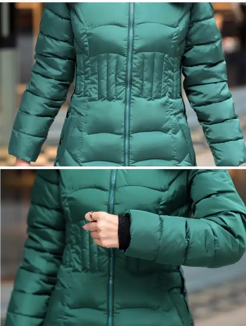 Sale 4XL Fur Hooded Female Winter Down Jacket Cotton Slim Overcoat Elegant Casual Long Sleeve Women Coat Park 2017 Big Plus Size 30