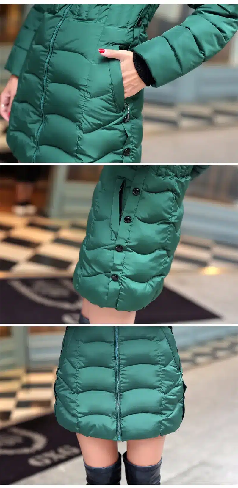 Sale 4XL Fur Hooded Female Winter Down Jacket Cotton Slim Overcoat Elegant Casual Long Sleeve Women Coat Park 2017 Big Plus Size 31