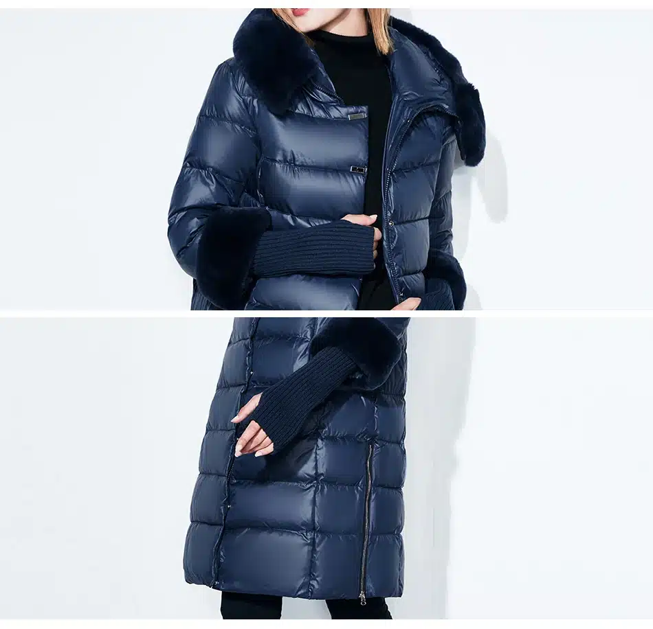 Snowclassic Winter Women Coat Jacket Padded Hooded Coats Three Quarter Warm Jackets Fur Collar Zipper Solid High Quality New 18