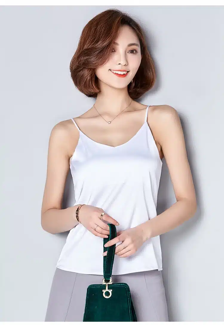 Women Camis Silk Halter Top Women Camisole 2017 Summer Style Sexy Sleeveless Vest Slim White Crop Top Roupas Femininas XXL 26