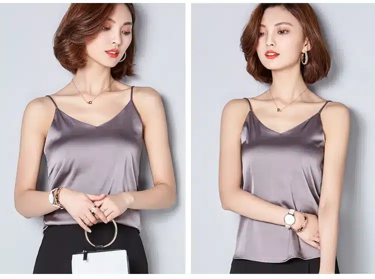 Women Camis Silk Halter Top Women Camisole 2017 Summer Style Sexy Sleeveless Vest Slim White Crop Top Roupas Femininas XXL 44