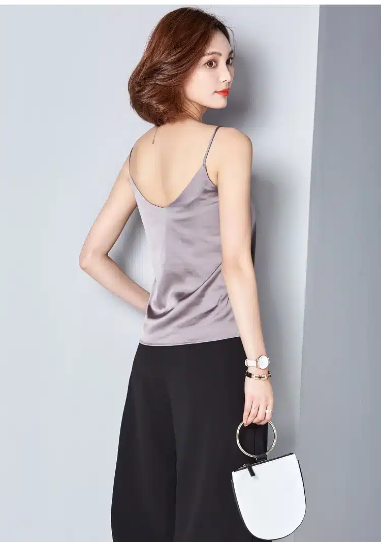 Women Camis Silk Halter Top Women Camisole 2017 Summer Style Sexy Sleeveless Vest Slim White Crop Top Roupas Femininas XXL 45