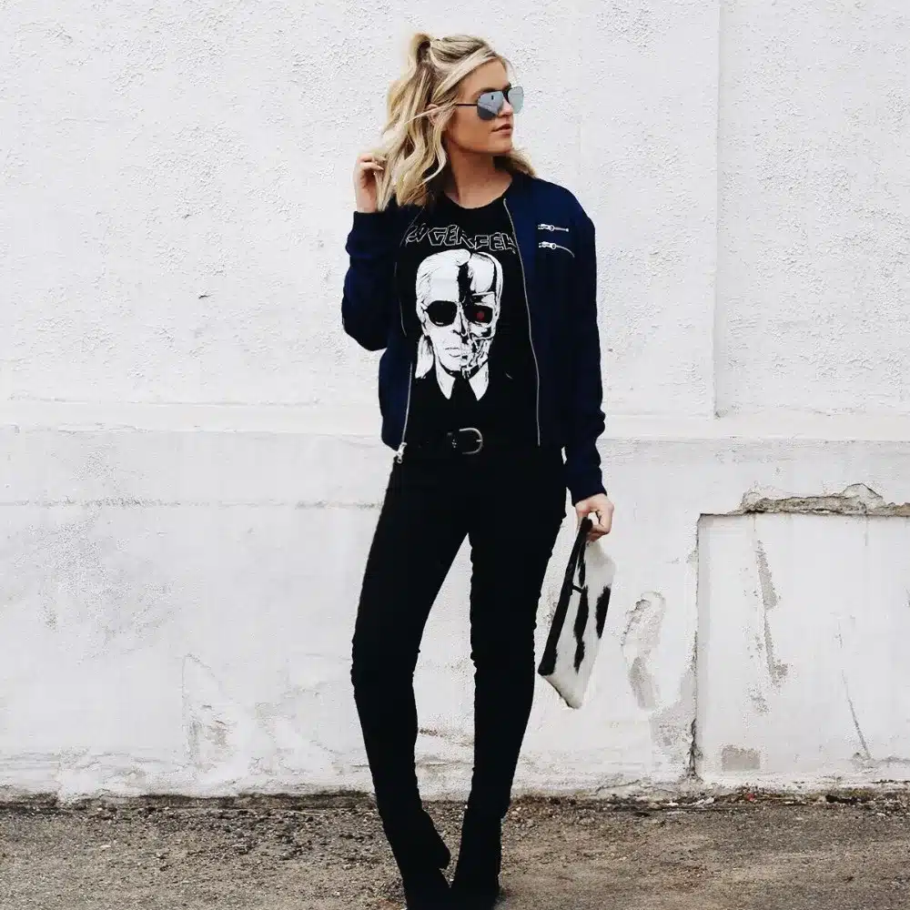 Shirts women's Tops Brand 2016 Fashion New Skeleton Head Printed Tee In Black Zombie Skull Punk Rock Cotton Shirts Women 13