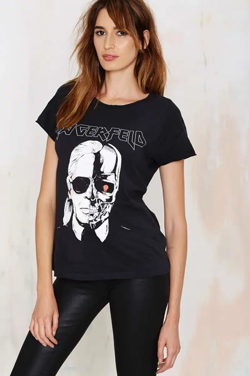 Shirts women's Tops Brand 2016 Fashion New Skeleton Head Printed Tee In Black Zombie Skull Punk Rock Cotton Shirts Women 17