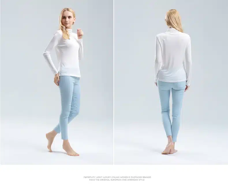 Women T shirt 100%Real Silk Basic Turtleneck long sleeve Bottoming-shirt 2017 FALL WINTER Primer shirt Plus size Spandex top 25