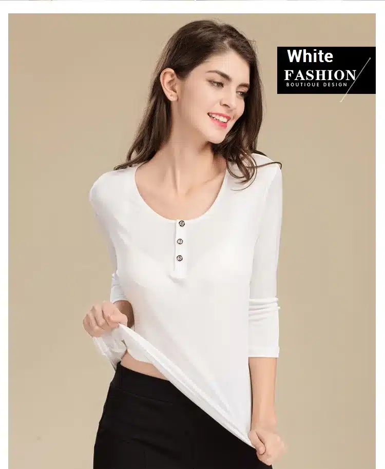 100% Pure Silk Women's T-shirts Femme 3/4 Sleeve Loose Casual Tees Shirt Women Tops Ladies Candy Color Shirts Female T-shirt 9