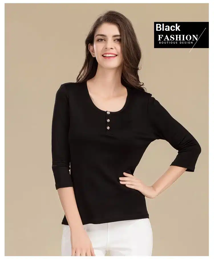 100% Pure Silk Women's T-shirts Femme 3/4 Sleeve Loose Casual Tees Shirt Women Tops Ladies Candy Color Shirts Female T-shirt 18