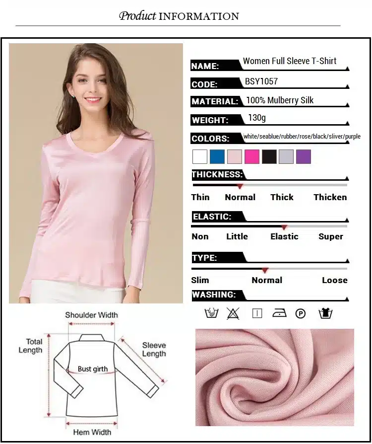 100% Pure Silk Women V Full Sleeve T-Shirts 2016 New Autumn Winter Bottoming Tee Shirt Solid Basic Female Casual V Neck Tops 7