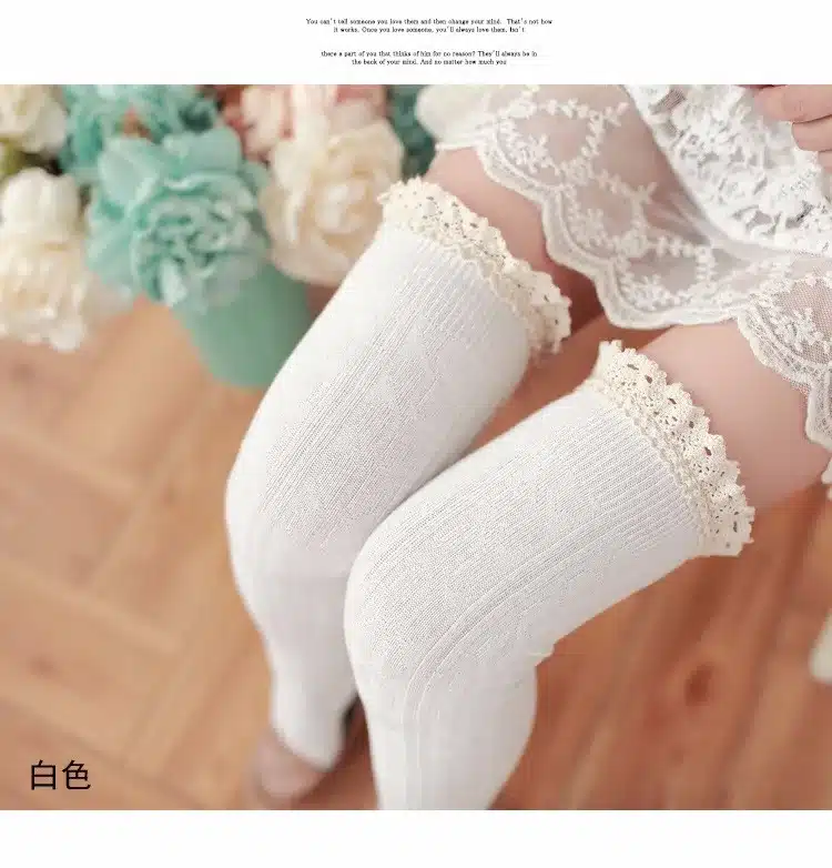 5 Colors Thigh High Socks Girls Stockings Lace Winter Warm Socks Women Sexy Stocking Medias Pantyhose Stockings Knee High Socks 18