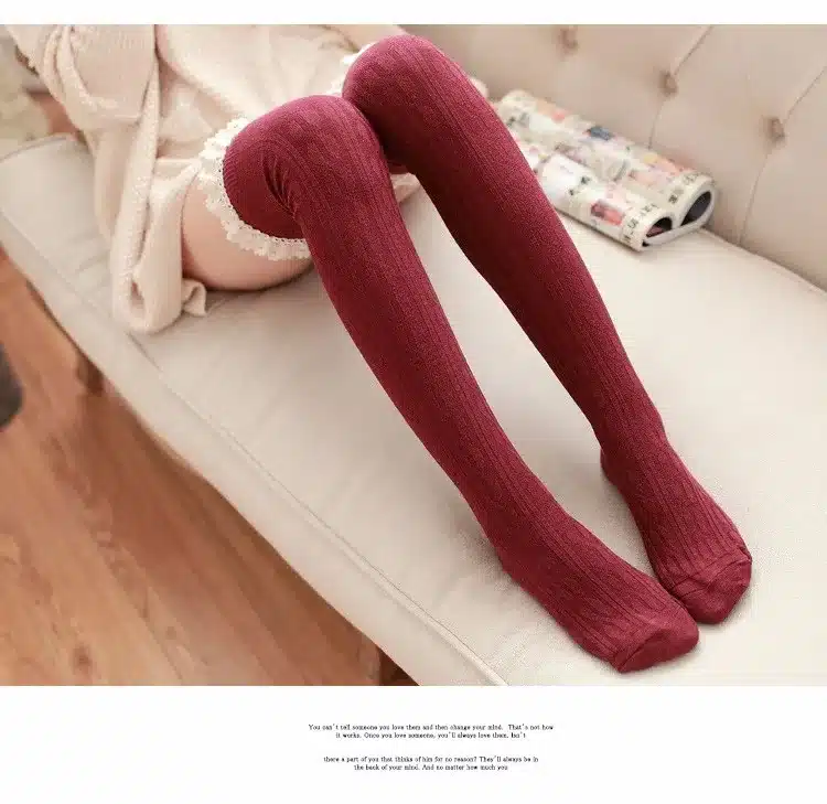 5 Colors Thigh High Socks Girls Stockings Lace Winter Warm Socks Women Sexy Stocking Medias Pantyhose Stockings Knee High Socks 34
