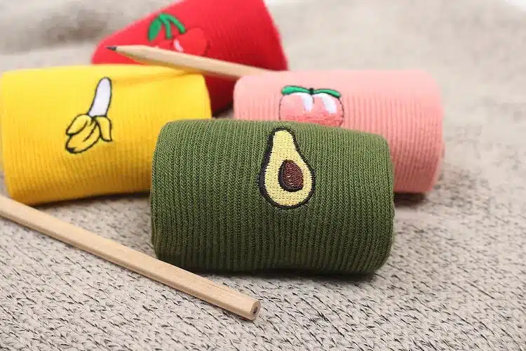 Funny Cute Banana Cherry Avocado Fruit Pattern Women Girl Cotton Loose Crew Socks Summer Japan Harajuku Yellow Designer Retro 14