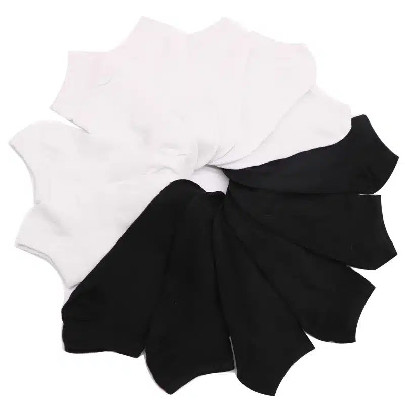 7Pair Women's Socks Summer Solid Thin Short Female Low Cut Ankle Socks Short Ladies Invisible Boat Socks For Women Black White 11