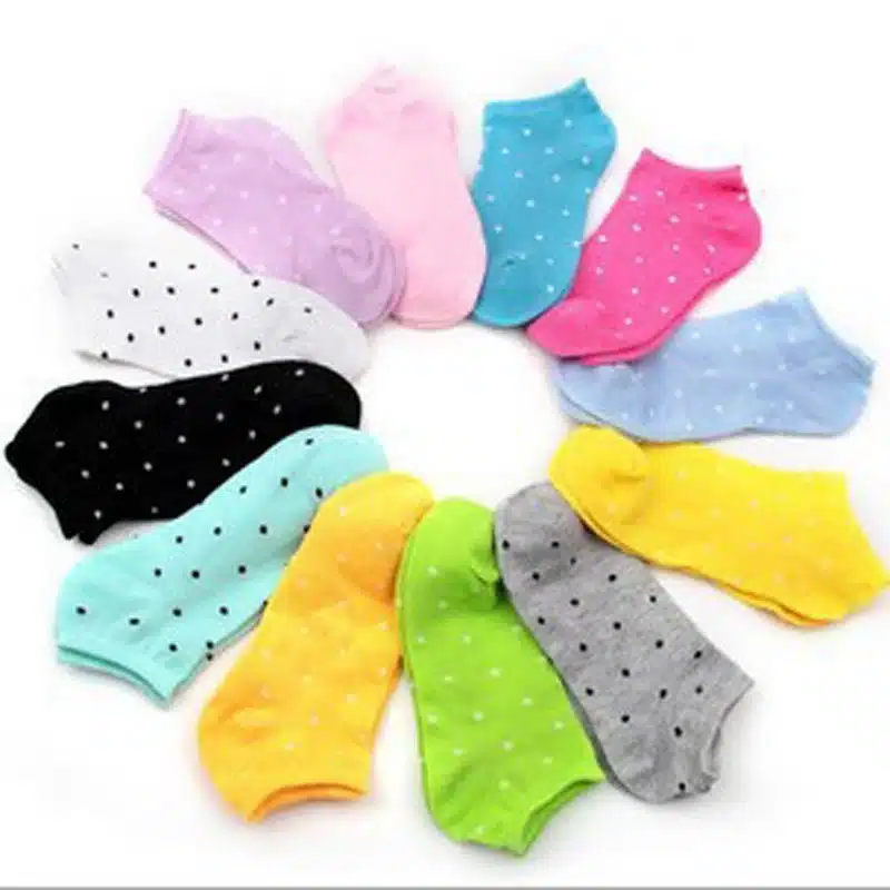 10Pair Women's Socks Short Candy Color Dot Cute Art Socks Female Thin Ankle Cotton Blends Socks Low Cut Sock Chaussettes Femmes 11