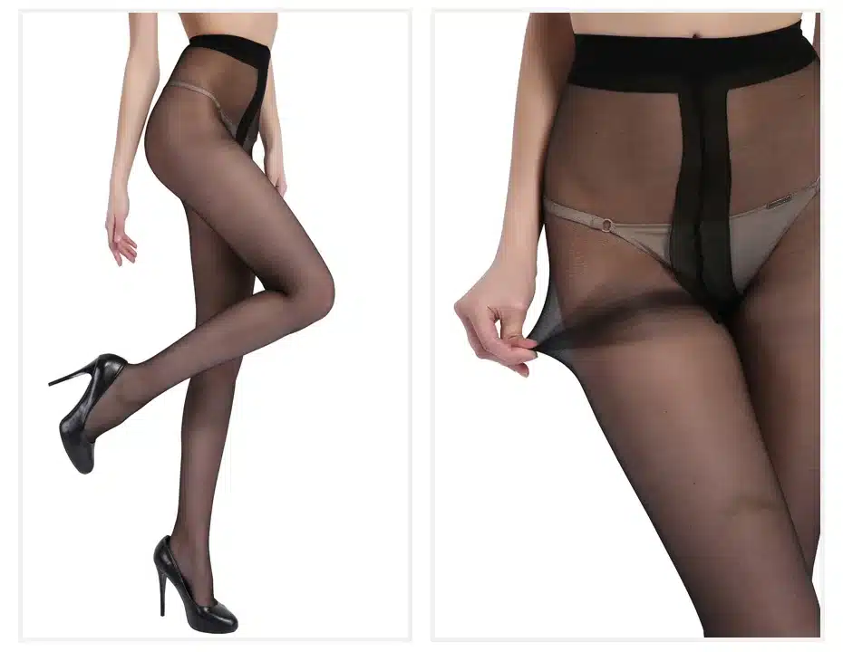 BONAS Large Size Black Nylons Lady Tights Summer Women T Crotch Elasticity Seamless Pantyhose For Girls Thin Solid Color Female 6
