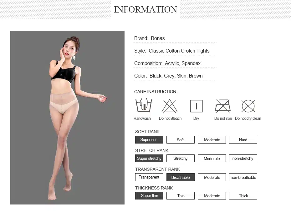 BONAS 15D Plus Size Nylon Tights Women Solid Color Transparent Tights Fashion Big Size Black Resistant Pantyhose Hosiery Female 3