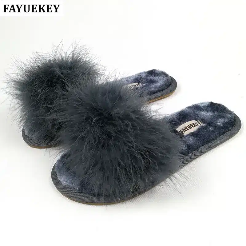 FAYUEKEY 2017 New 5 Colors Spring Summer Autumn Winter Home Cotton Plush Slippers Women Indoor Floor Flat Shoes Free Shipping 12