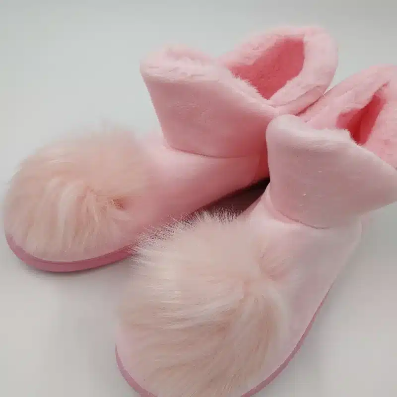 Lovely Ladies Crystal Plush Home Slippper Warm Boots Floor Boots Genuine Cony Hair Inner Balls Women Cotton Shoes 29