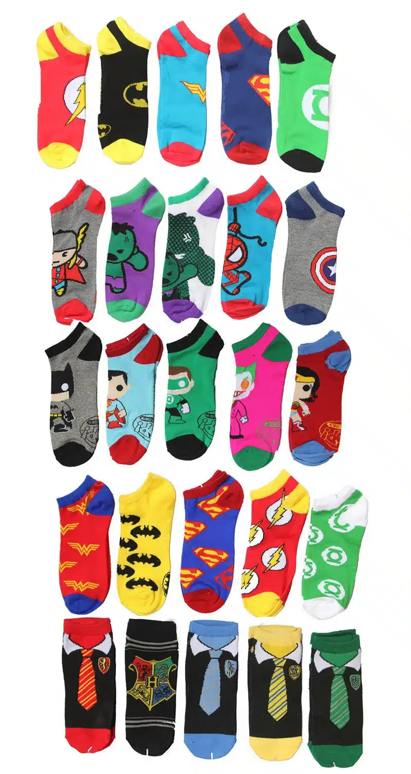 MYORED 10pcs=5pair=1lot cartoon Superman Batman superheroes invisible socks summer cotton male short unisex ankle sock slippers 9