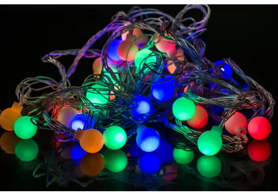 Coversage 8M 40 Led Christmas Tree Garland String Xmas Decoration Outdoor Ball Curtain Navidad Curtain Fairy Holiday Lights 12