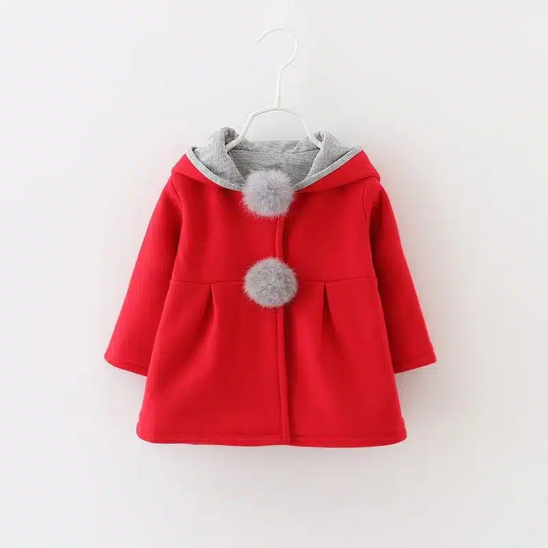 2017 Spring and Autumn Baby Girls Jacket Infants Ball Cute Rabbit Hooded Princess Jacket Coats Outwears Christmas Gifts Roupas 2 4