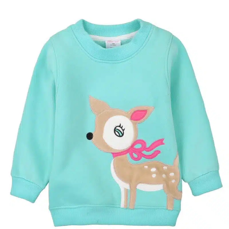 1-5Y Children Hoodies Girls Red Christmas Reindeer fleece thick Hoodie Boy Baby Thick Sweatshirts Kid's Cartoon Sweater 1014 03 23